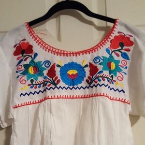 Mexican Embroidered Peasant Top (new)
